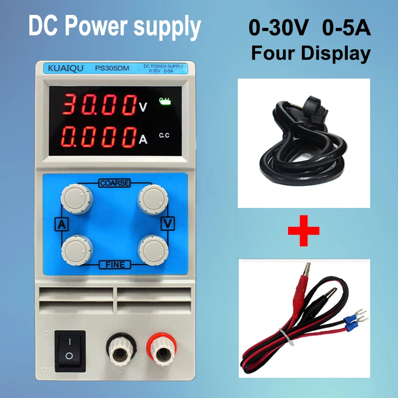 

Single Set Of Output High Precision Digital Four Display Power Supply 0-30V 5A Portable Adjustable Stable DC Power Supply