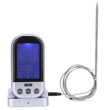 LCD Wireless Barbecue Timer Food Cooking Thermometer Digital Probe Meat Thermometer BBQ Temperature Gauge Kitchen Cooking Tools