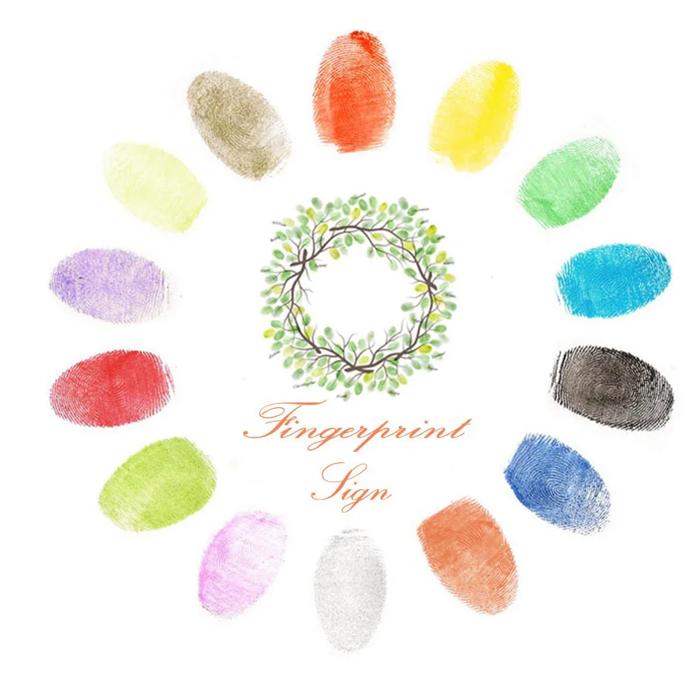 Waterproof Canvas Fingerprint Wedding Guest Book Tree Personalized Wedding Fingerprint Tree Guest Book DIY Wedding Signs (5)