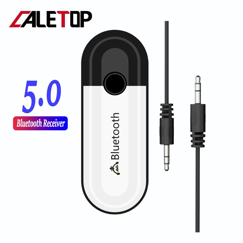 

CALETOP Bluetooth 5.0 Receiver USB and 3.5mm AUX 2 in 1 Audio Wireless Adapter For Headphone Speaker Car Kit USB Dongle Upgraded