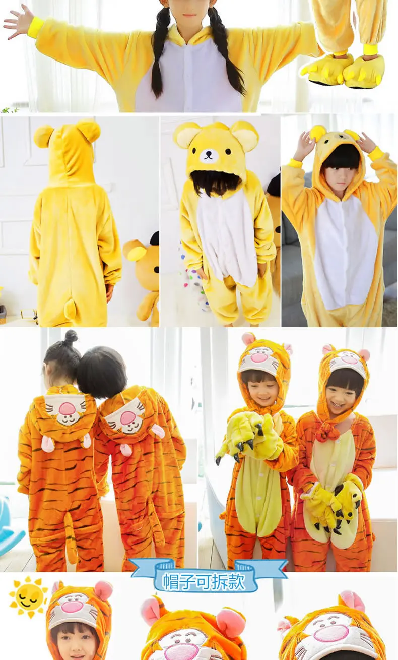Детские фланелевые пижамы с динозаврами и животными толстовка с капюшоном, одеяло осенне-зимняя цельная Пижама для девочки CLS272