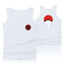 Ниндзя Хокаге мультфильм без рукавов летний топ на бретелях для мужчин повседневный Uchiha Syaringan Бодибилдинг майка Классический Наруто Аниме жилет