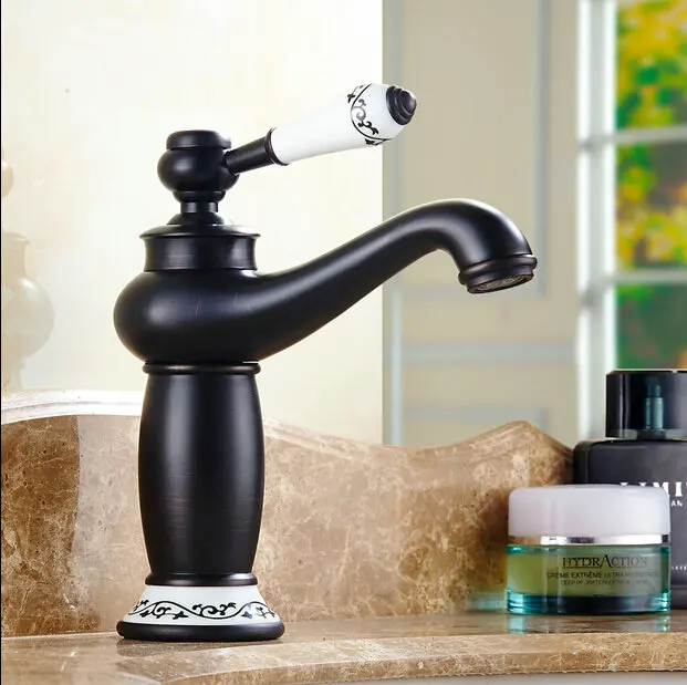 Free Shipping Black copper bathroom antique faucet fashion vintage hot