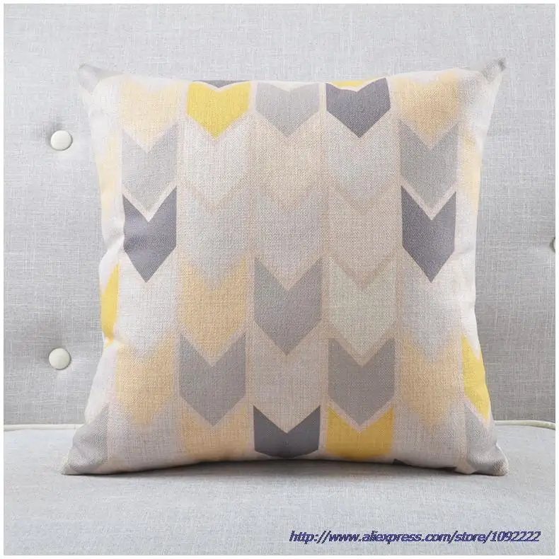 Желтый подушек Чехлы Nordic Стиль Чехлы домашнего декора геометрически чехол льняная подушка для дивана