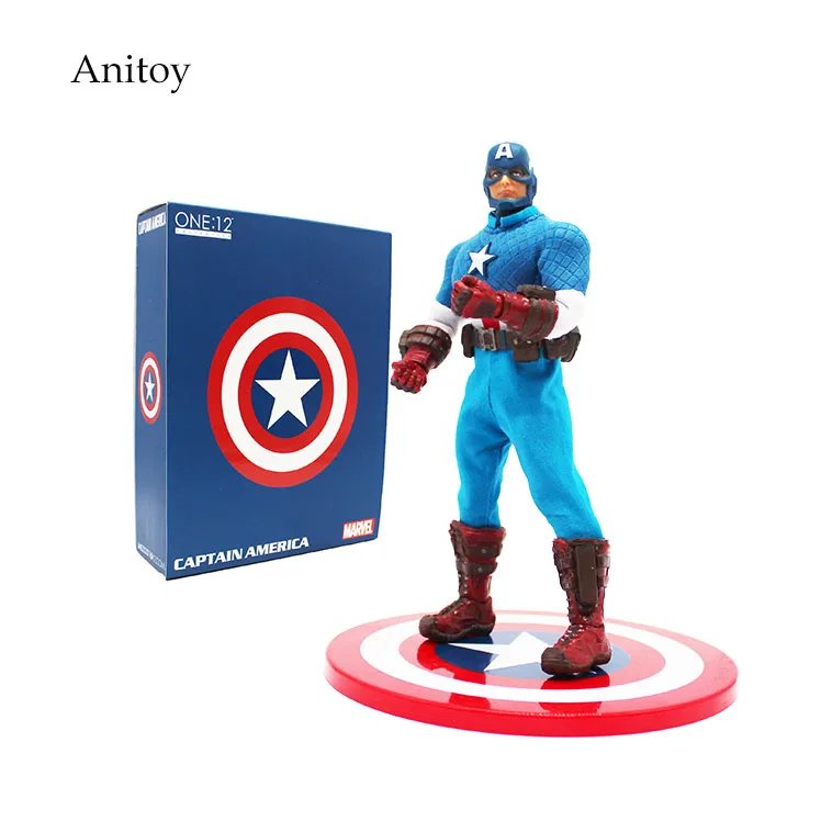 

Anime Super Hero Avengers Marvel Captain America 1/12 Scale PVC Action Figure Collectible Model Toy 16.5cm KT4190
