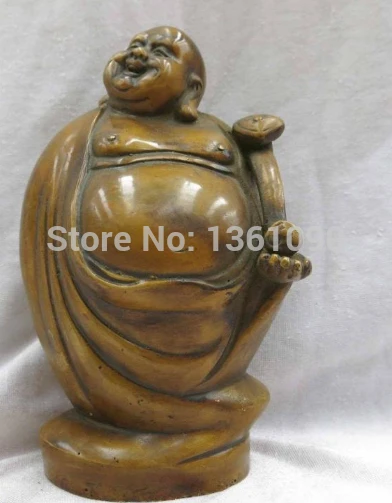 

xd 001064 7" China bronze copper carved as one likes it happy buddha Sculpture Statue
