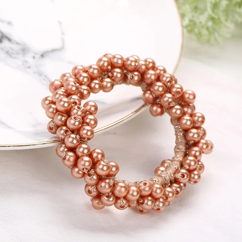Ball head ring C1 Резинки для волос с жемчугом и бусинами, резинки для волос для женщин, резинки для волос, резинки для волос, резинки для конского хвоста, резиновые аксессуары для волос - Цвет: Ball head ring C1