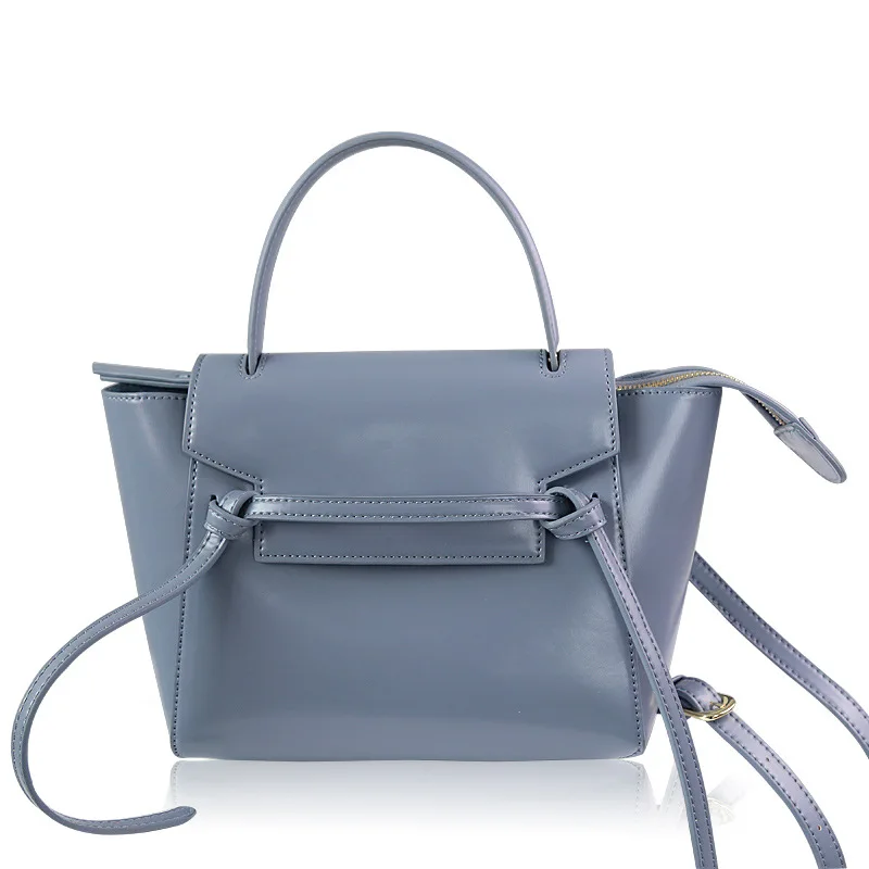 

2018 Women Large Big Genuine Leather Handbag Wing Bag Trapeze Handbag Elegant Lady chain Belt Shoulder Bag Crossbody Bag