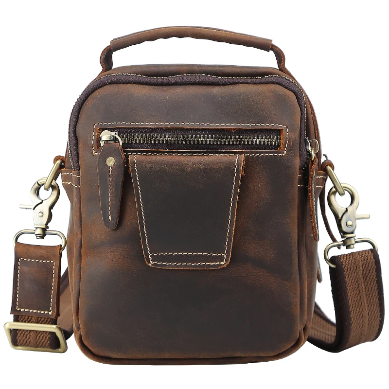  TIANHOO 100% genuine leather messenger bags retro cow leather man bag corssbody handlebags multifun - 32918779518