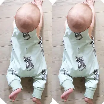 

Newborn Infant Baby Boy Girls Raccoon Romper Bodysuit Jumpsuit Outfits Clothes Pure Cotton