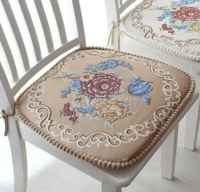 Европейский Стильный обеденный стул подушки высокого качества утолщение садовая ткань обеденный стол стул подушки моющиеся табуретки