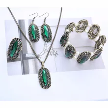 Свадебные Австрийские винтажные бронзовые покрытые kate модные комплекты ювелирных изделий ожерелье серьги браслет кольца 1106