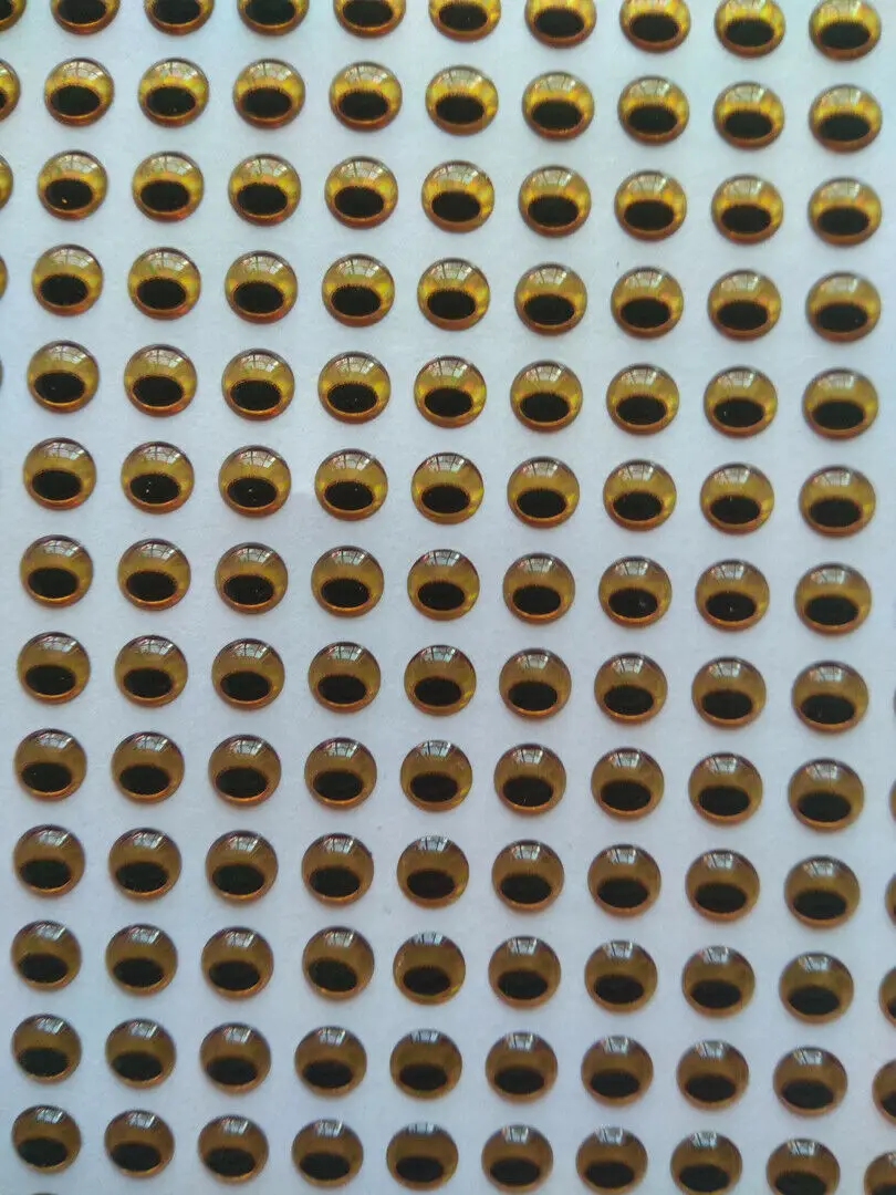 

300pcs 4mm 5mm 6mm Oval Shaped Pupil Yellow 3D soft Holographic Lure Eyes with eyebrow For Crankbaits Fly Tying Jigs Craft