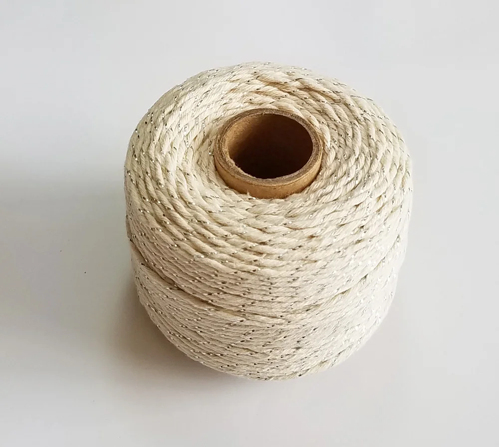 Uncategorized Macrame Twine 100 cotton 100mroll twine cords macrame rope string thread for party gift pack wedding decoration accessory diy in from home