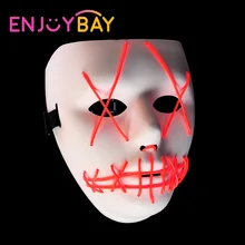

Enjoybay Glowing Halloween Mask Scary LED Light UP Masks Cold Light Lighting Toys Halloween Costume Accessories for Kids Adults