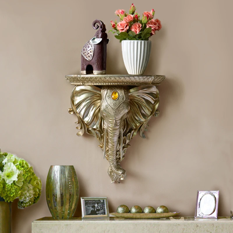 Elephant Sculpture Hanging Murals Home Wall Decoration Resin Statue