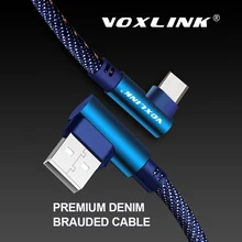 VOXLINK usb type C 90 градусов быстрая зарядка usb c кабель type-c шнур для передачи данных зарядное устройство usb-c для samsung S8 S9 Note 9 8 Xiaomi mi8 mi6