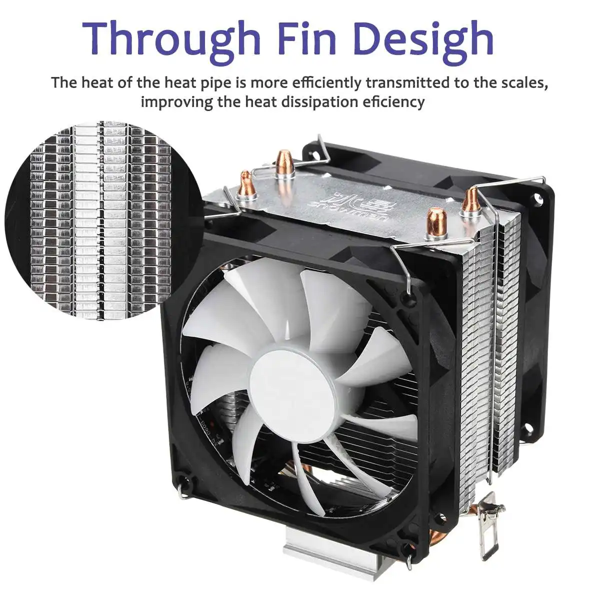 2 тепловым стержнем heat pipe Процессор теплоотводы тихие вентиляторы охлаждения RGB светодиодный для Intel LGA1150/1151/1155/1156/1366/775 для AMD AM2/AM2+/AM3/AM3