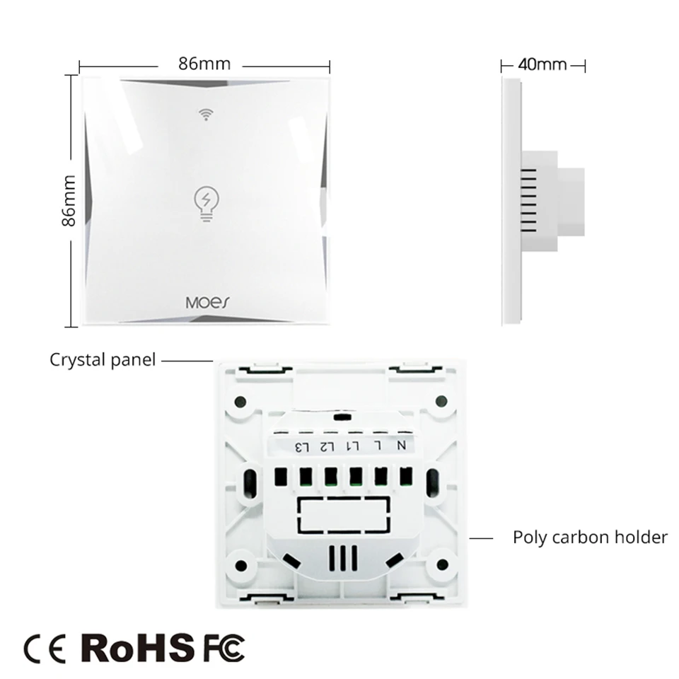 Wifi умный дом настенный сенсорный выключатель ЕС розетка стеклянная панель Smart Life/приложение Tuya дистанционное управление работа с Alexa Google Home