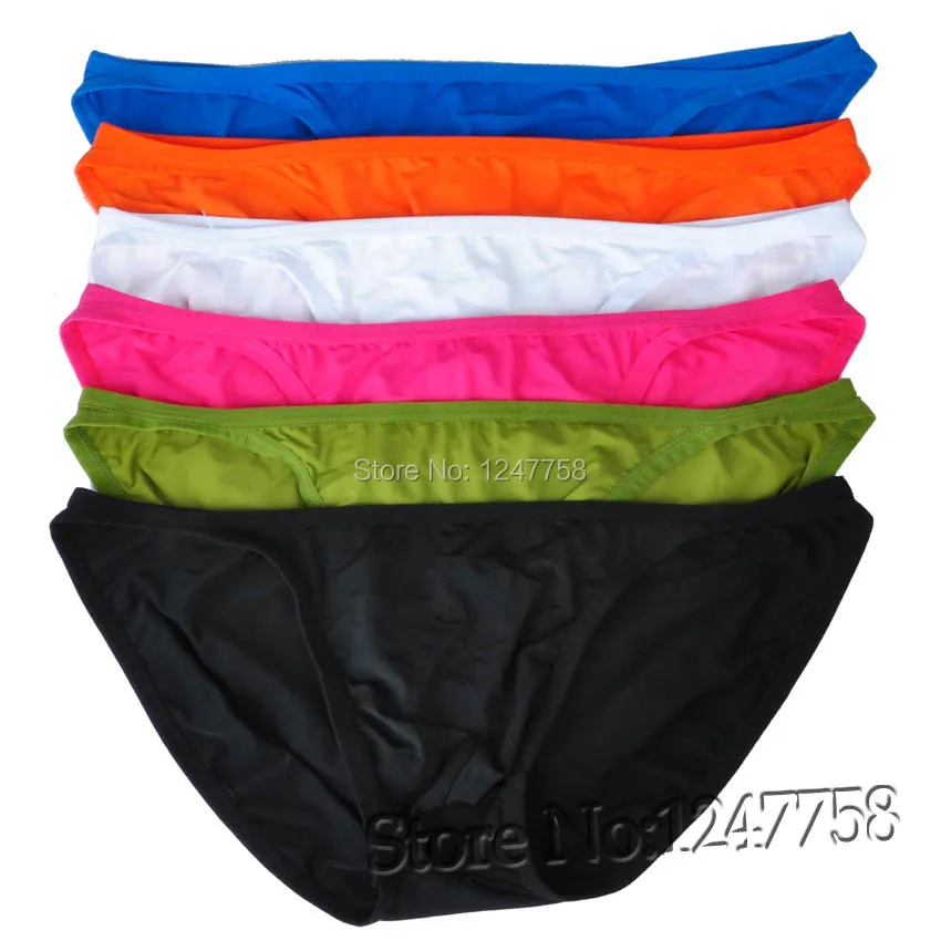 6Pcs/Lot Men's Pouch Bikini Spandex Comfy Briefs Mini Fine Strap Short Pants Sexy Guys Men Underwear