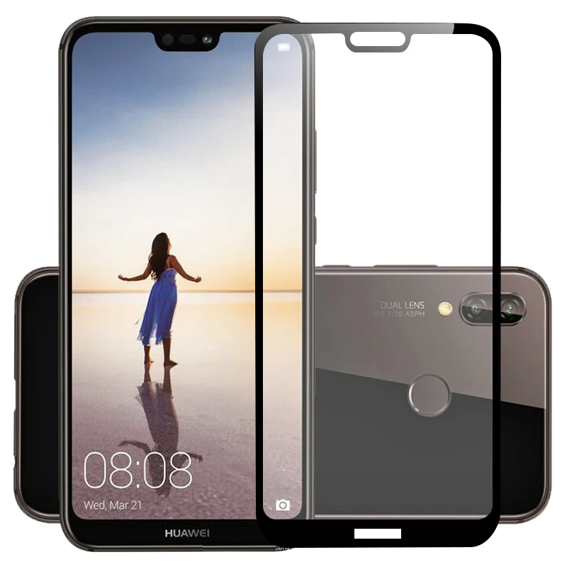 Полное покрытие закаленное стекло протектор для Huawei P20lite защитная пленка полное