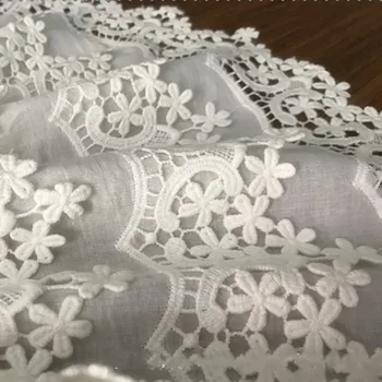 

Pastoral flower Cotton Embroidered Lace Trim DIY Clothing Decorative Lace Sewing Accessories Skirt Lengthened Width 32CM