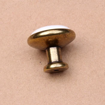 Door Handle Vintage Ceramic Metal Flower White Bronze Door Handles Kitchen Cabinet Wardrobe Cupboard Drawer Pull Knobs