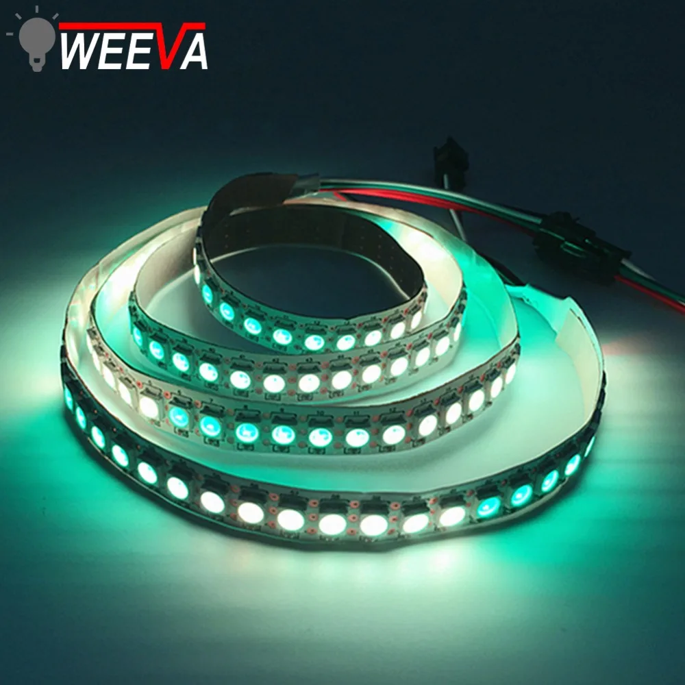 

WS2812B DC 5V LED Strip RGB 50CM 1M 2M 3M 4M 5M 30/60/144 LEDs Smart Addressable Pixel Black White PCB WS2812 IC 17Key Bar