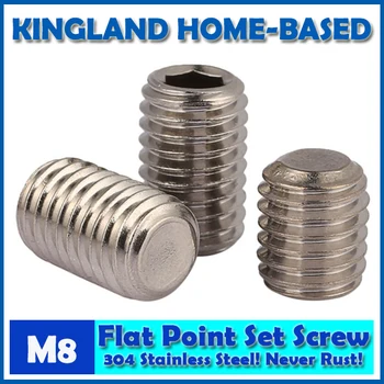 

M8 DIN913 Hex Socket Flat Head Set Machine Screws With Flat Point 304 Stainless Steel DIY Repair Fastening Screw