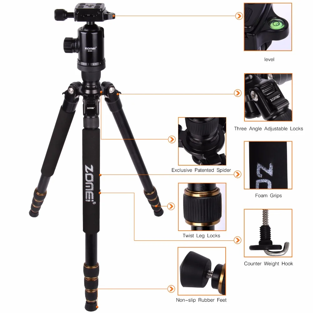 

ZOMEI Z688 Tripod Magnesium Alloy Monopod with Ball Head for DSLR Camera