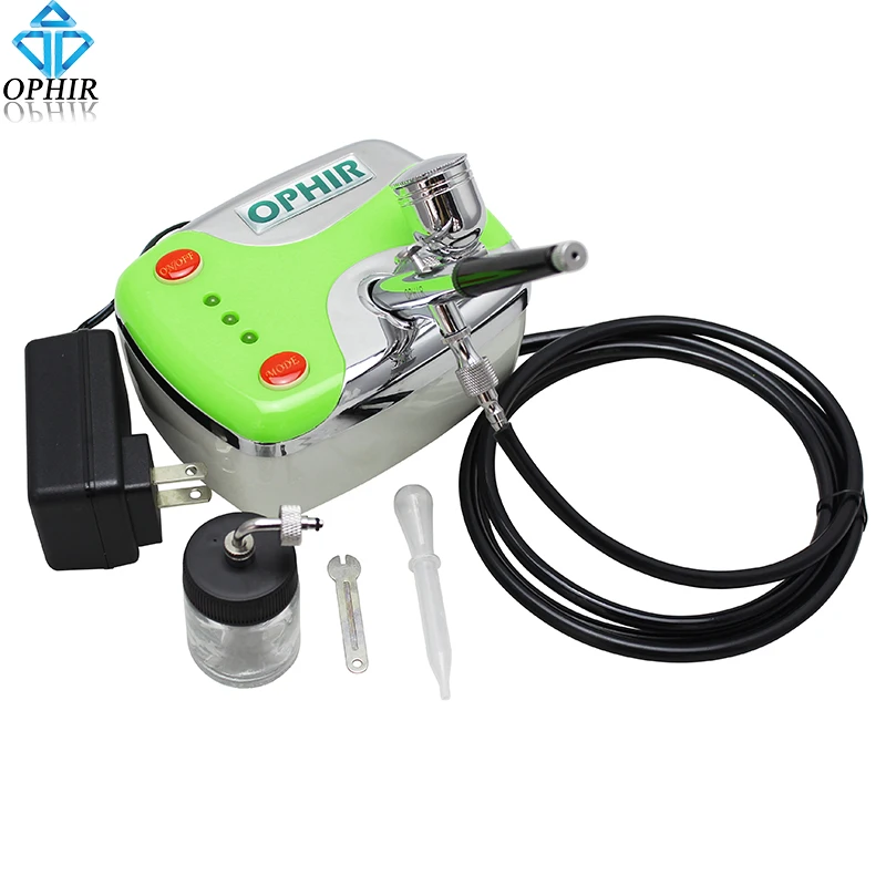 OPHIR 0.3mm Airbrush Kit with DC 12V Green Mini Air Compressor Set for Cake Decoration Airbrush Cake Tools _AC002G+AC005 цена OPHIR 0.3mm Airbrush Kit with DC 12V Green Mini Air Compressor Set for Cake Decoration Airbrush Cake Tools _AC002G+AC005 цены онлайн