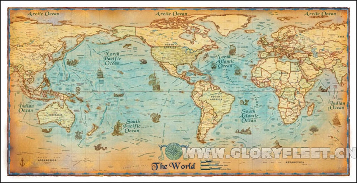 Large HD Vintage World Map Classrooms Office Home Decoration Detailed Antique Poster Wall Chart ...