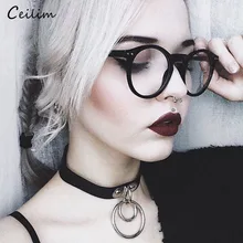 Новинка, прозрачные очки для женщин, оправа для очков, поддельные очки, прозрачные, большие, круглые очки, близорукость, черная оправа для очков