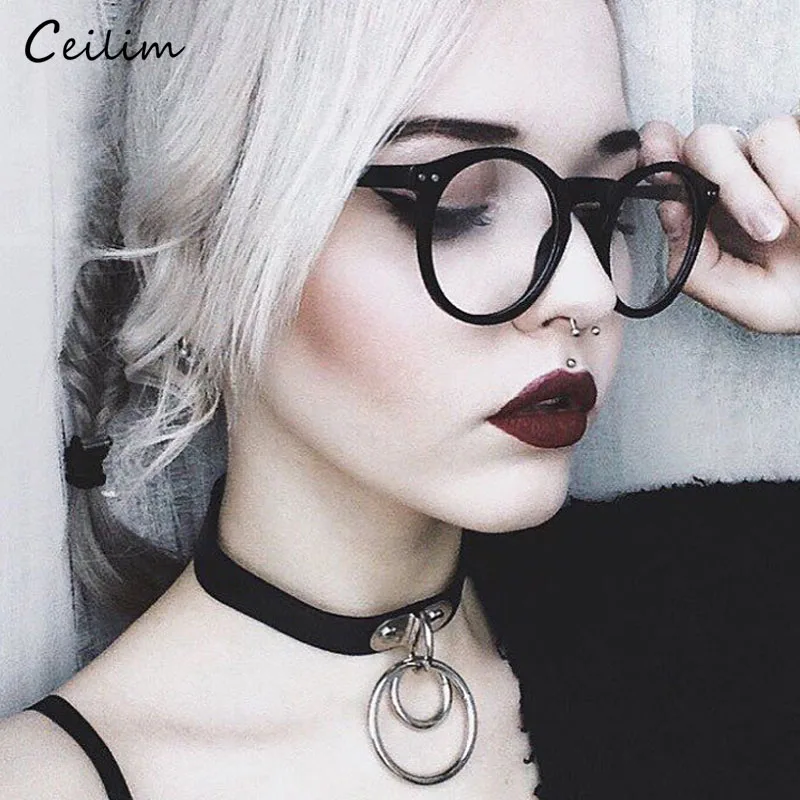 

2019 New Clear Glasses for Women Spectacle Frames Fake Glasses Transparent Oversize Round Eyewear Myopia Black Eyeglasses Frame