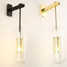 Стиль Пост Модерн, стеклянные настенная лампа светильник Nordic светодиодный бра для Ванная комната Спальня домашние осветительные приборы Кухня светильник E14