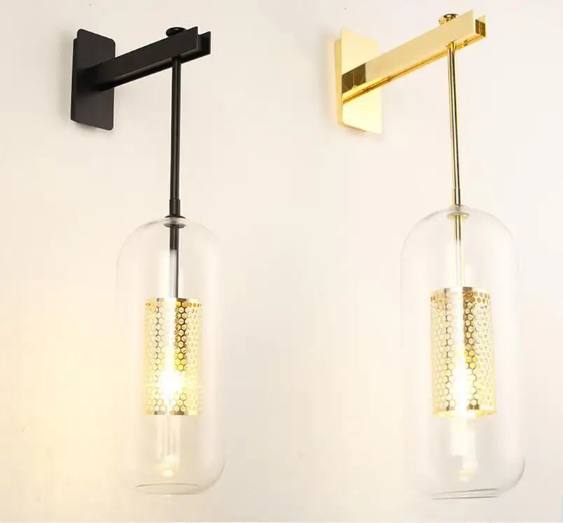 Post modern Glass Wall Lights Lamp Nordic Led Wall Sconce for Bathroom