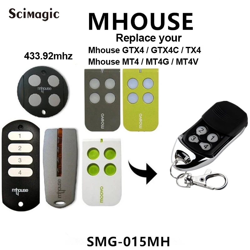 

For Mhouse GTX4 GTX4C TX4 MT4 MT4G MT4V garage door remote control Mhouse remote garage gate control 433.92mhz remote control