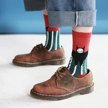 Забавная летучая мышь виниловые пластинки банан Мужчины Женщины Crew носки повседневные Харадзюку платье бизнес дизайнер бренд скейт длинные модные фанки