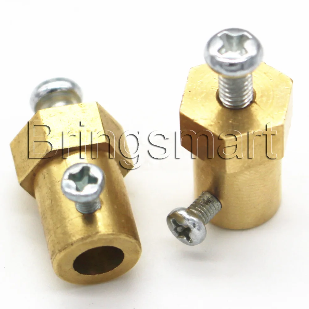 

Bringsmart 2pcs Hexagonal Coupling 4mm 3mm 6mm Inner Bore Gear Motor Metal Shaft Coupling with Screw for DIY Parts Toy Car Motor