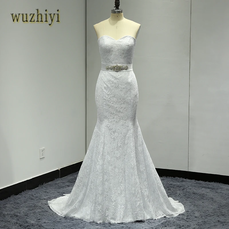 Wuzhiyi 2017 Горячая Распродажа Русалка vestido de noiva заказчик Новое поступление