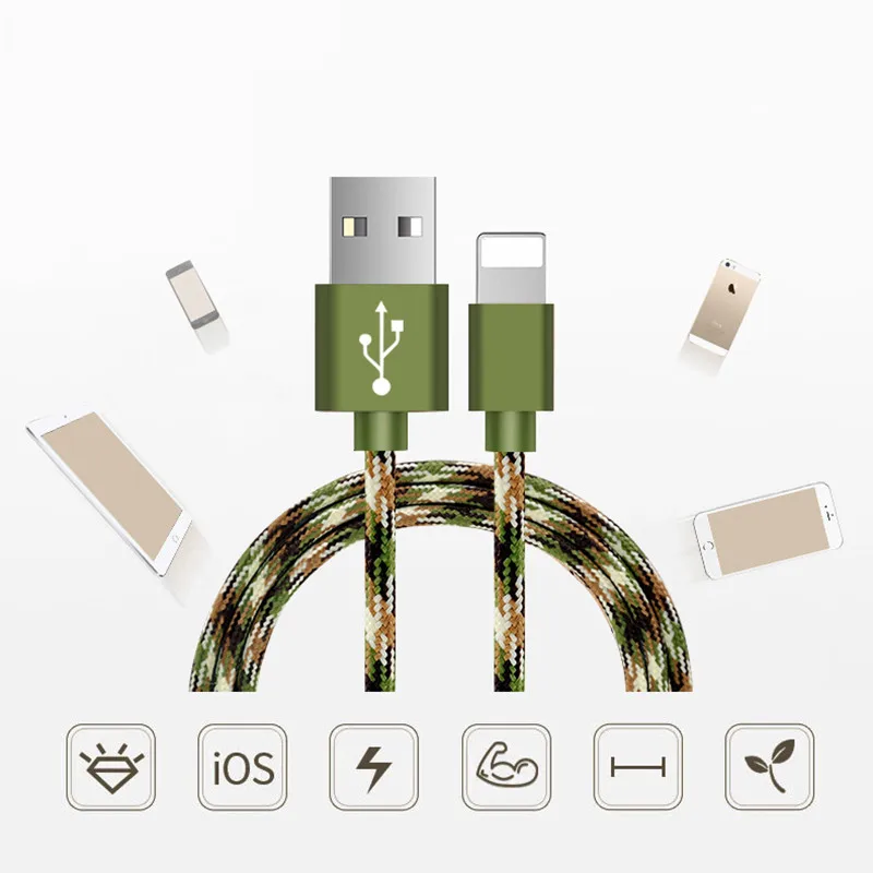Alloy Wire Data Sync Charger Micro USB Type c Cable 8pin cable for iphone 5s 7