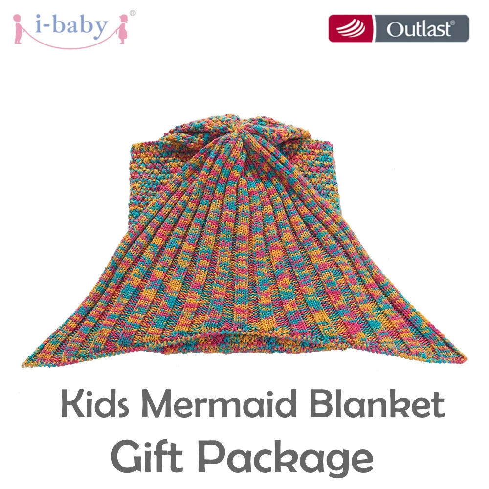 i baby Baby Blanket Swaddling Baby Bedding Mermaid Tail Knitted Acrylic