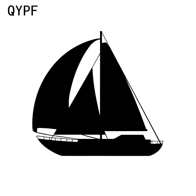 

QYPF 14.9*14.2CM Interesting Sailing Boat Ocean Decor Car Sticker Accessories Reflective Vinyl Silhouette C16-1023