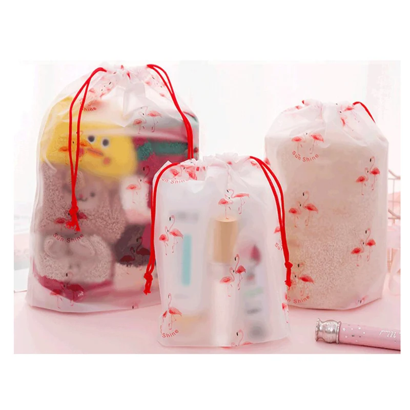 Portable  Waterproof Drawstring Bag Wash Pouch Cartoon Travel  Bags Clothes Storage Shoe Organizer Cosmetic Pocket handbag