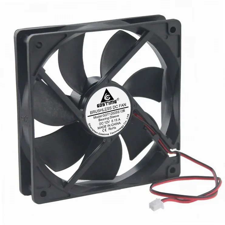 1 Pcs Gdstime 120mm DC 12V 2Pin 2000RPM Brushless Industrial Machine Case Cooler Cooling Fan 120x120x25mm 0.15A