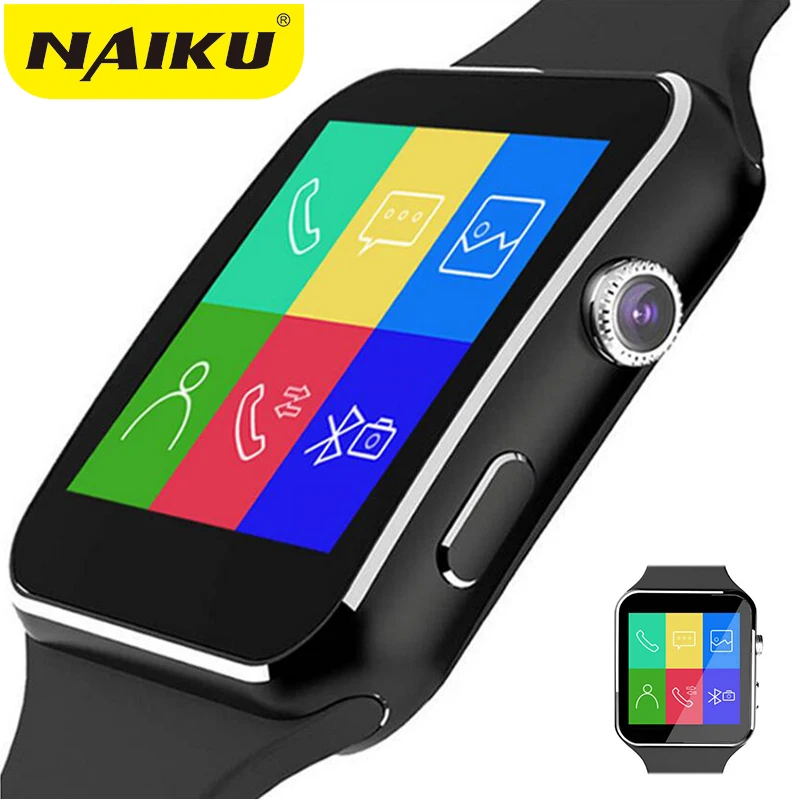 NAIKU Bluetooth Смарт часы NK6 Спорт Шагомер Smartwatch с камерой поддержка sim карты Whatsapp Facebook