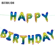 BTRUDI Hot 13pcs/set Foil Balloons Happy Birthday letters 16inch color birthday decoration kids anniversaire party supplies BTRUDI Hot 13pcs/set Foil Balloons Happy Birthday letters 16inch color birthday decoration kids anniversaire party supplies