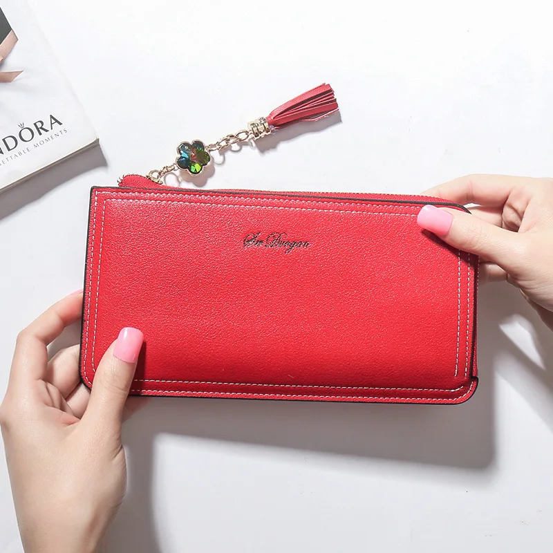 

Tasssel Women Wallets Phone Purse Long Hasp Female Purse Thin Women's Wallet Ladies Wallet Purse for Girls Portefeuille Carteira