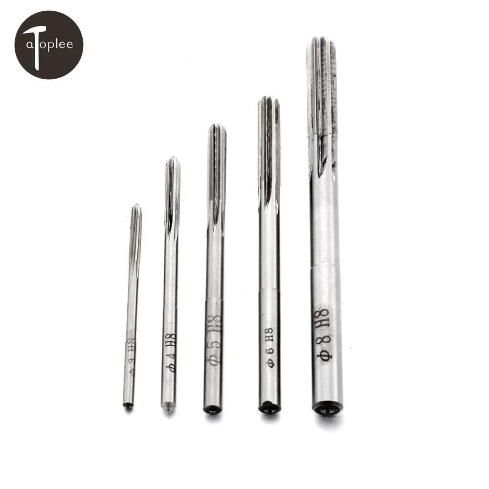 1Pc 3/4/5/6/8mm H8 Machine Tap Reamer High Carbon Steel Straight Shank