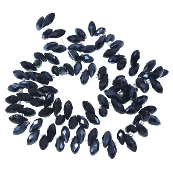 

Teardrop Shape Tear Drop Glass Faceted Loose Crystal Beads hematite Black